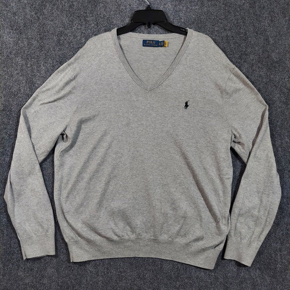 Polo Ralph Lauren Sweater Mens XL V Neck‎ Lightweight Pullover Classic - Picture 1 of 7